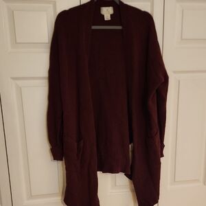 Ruby Moon Maroon Open Cardigan